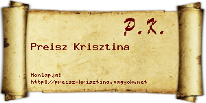 Preisz Krisztina névjegykártya